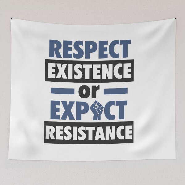 Item preview, Respect existence or expect resistance, power, hand, america, flag, designed and sold by Elshan Ilyasov.