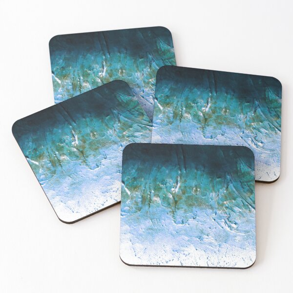Item preview, Julia Di Sano - SEA ALGAE INVERTED 7 TEAL GREEN BLUE OMBRE ABSTRACT PAINTING designed and sold by EbiEmporium.