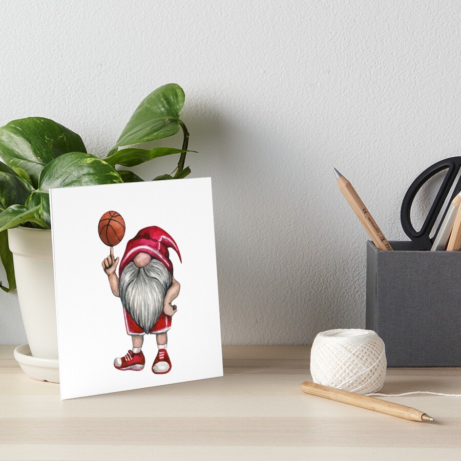 &ldquo;FREE Watercolor Basketball Gnomes Clipart " Art Board Print by