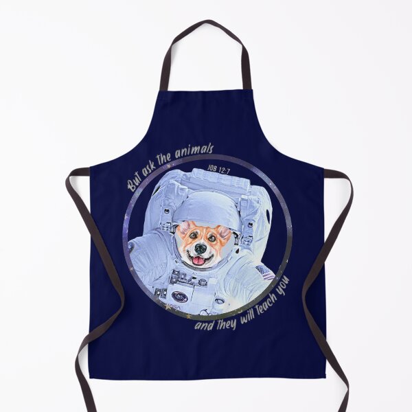 Item preview, Corgi Dog Astronaut in Space Bible Verse Ask the Animals Job 12:7 designed and sold by TheKingdomAttic.