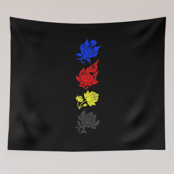 Item preview, Asian Flower Art Polyamorous. Polyamory Pride designed and sold by Subtle Pride Shop.