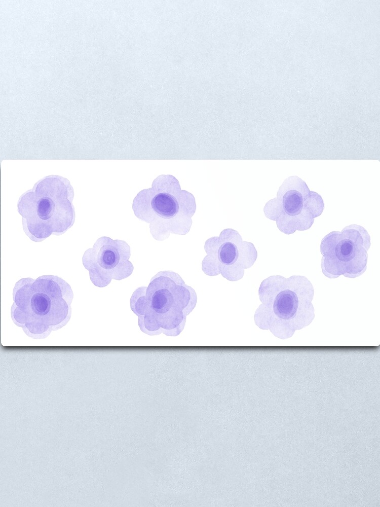 Lámina metálica «Acuarela flores moradas» de chinacat | Redbubble