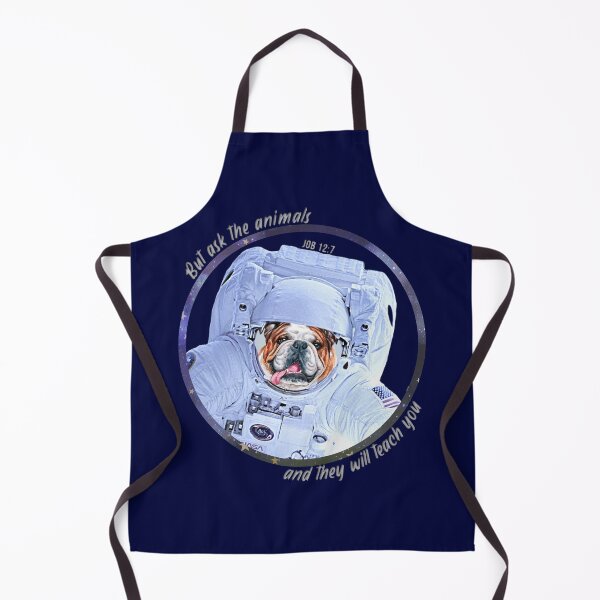 Item preview, English Bulldog British Bulldog Astronaut in Space Bible Verse Ask the Animals Job 12:7 designed and sold by TheKingdomAttic.