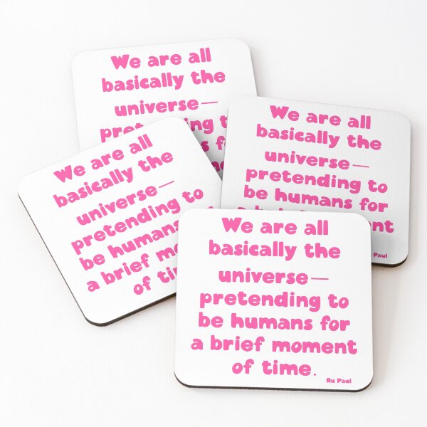Artikelvorschau, Wir sind im Grunde alle das Universum - Ru Paul Zitat in Pink entworfen und verkauft von EmmiLooArt.