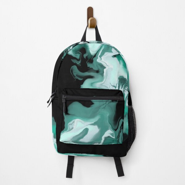 Item preview, Mint Green Paint Pour Against Black Background designed and sold by YitingZarts.