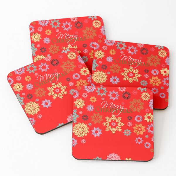 Item preview, Merry Christmas Red Multicolored Snowflakes Idea  designed and sold by Ross-Sergey.