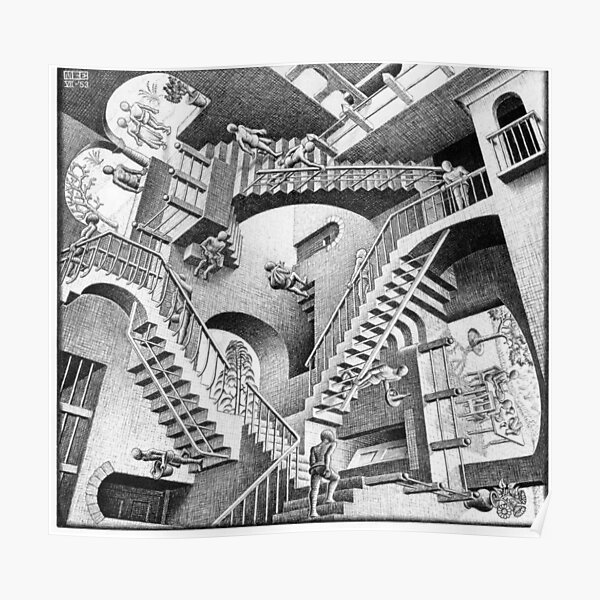 Relativity by Maurits Cornelis Escher Poster
