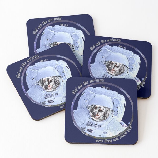 Item preview, English Setter Astronaut in Space Bible Verse Ask the Animals Job 12:7 designed and sold by TheKingdomAttic.