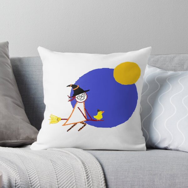 Jenny Quips: Fly, Witch, Fly! Throw Pillow