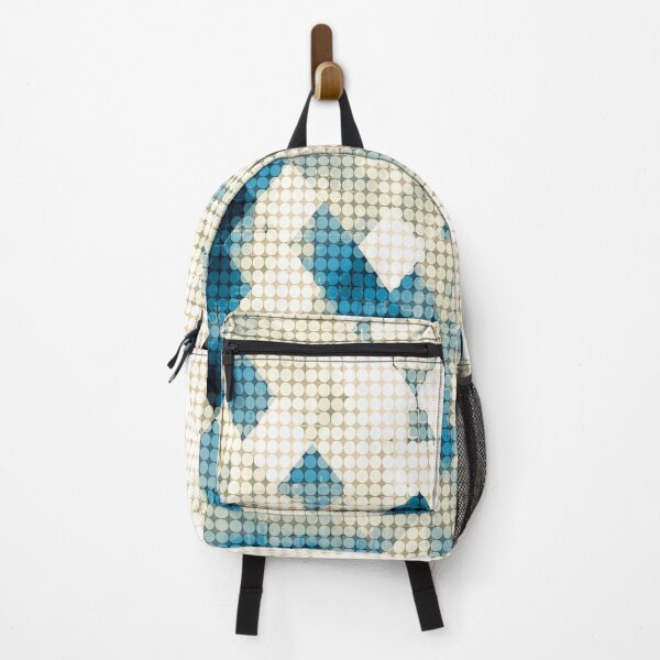 Item preview, graphic design pixel geometric square pattern abstract background in blue black and white designed and sold by Mrvell.