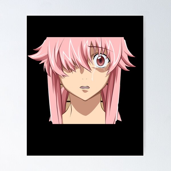 Mirai nikki, anime, girl, kawaii, cute, yuno gasai, pink hair, blood,  yukiteru amono, boy