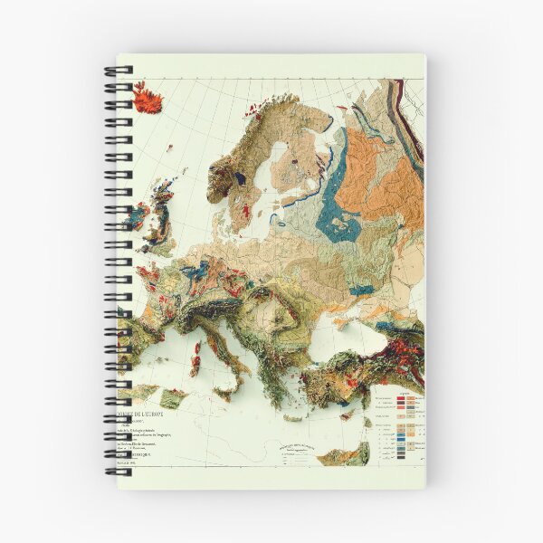 Item preview, 1875 Europe Relief Map 3D digitally-rendered designed and sold by ThinkAboutMaps.