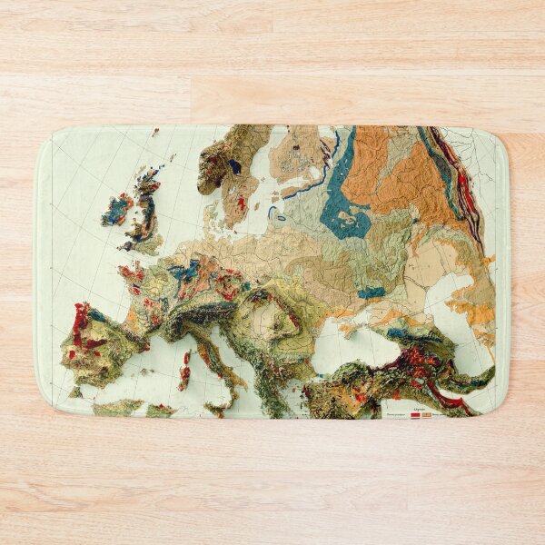 Item preview, 1875 Europe Relief Map 3D digitally-rendered designed and sold by ThinkAboutMaps.