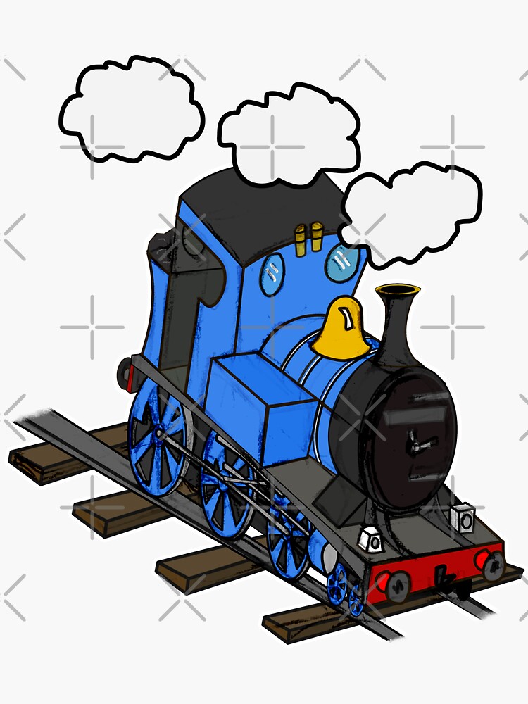 "Train Steam Railway Enthusiasts Model Railroad (Blue)" Sticker for Sale by doodlerob