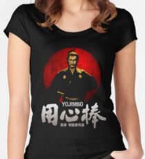 YOJIMBO SANJURO AKIRA KUROSAWA CLASSIC SAMURAI JAPANESE MOVIE Women's Fitted Scoop T-Shirt