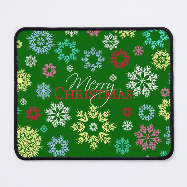 Item preview, Merry Christmas Green Multicolored Snowflakes Idea designed and sold by Ross-Sergey.