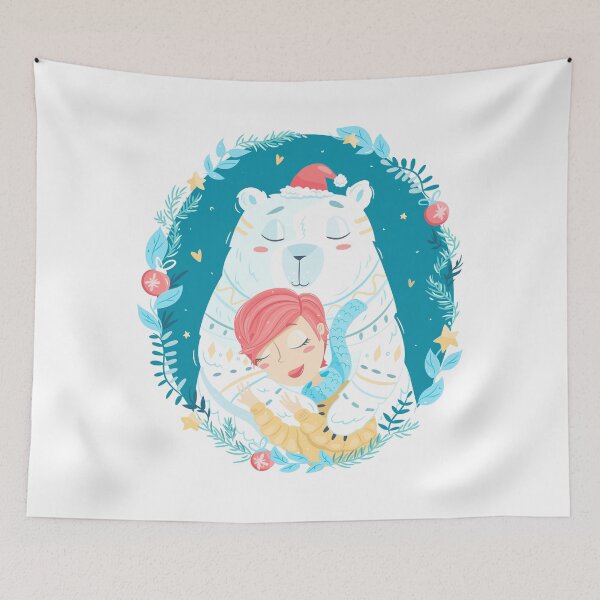 Item preview, Christmas wreath: a girl and a bear designed and sold by Tati-L.