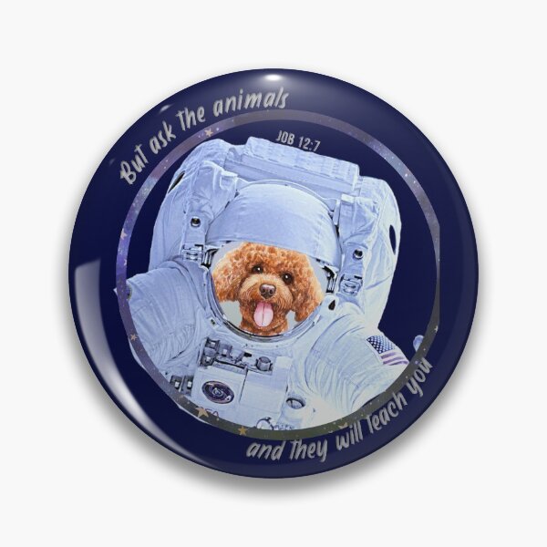 Item preview, Poodle Dog Astronaut in Space Bible Verse Ask the Animals Job 12:7 designed and sold by TheKingdomAttic.