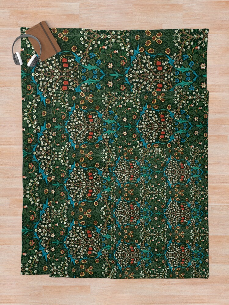 Alternate view of Blackthorn by William Morris, 1892 Throw Blanket