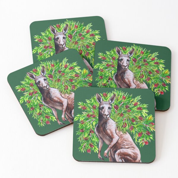 Item preview, Kangaroo with Bottlebrush - Native Australian Christmas designed and sold by Pip Tacla.