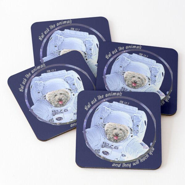 Item preview, Puli Sheepdog Astronaut in Space Bible Verse Ask the Animals Job 12:7 designed and sold by TheKingdomAttic.