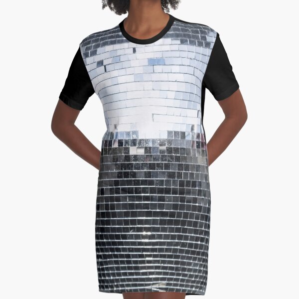 Disco Ball Graphic T-Shirt Dress