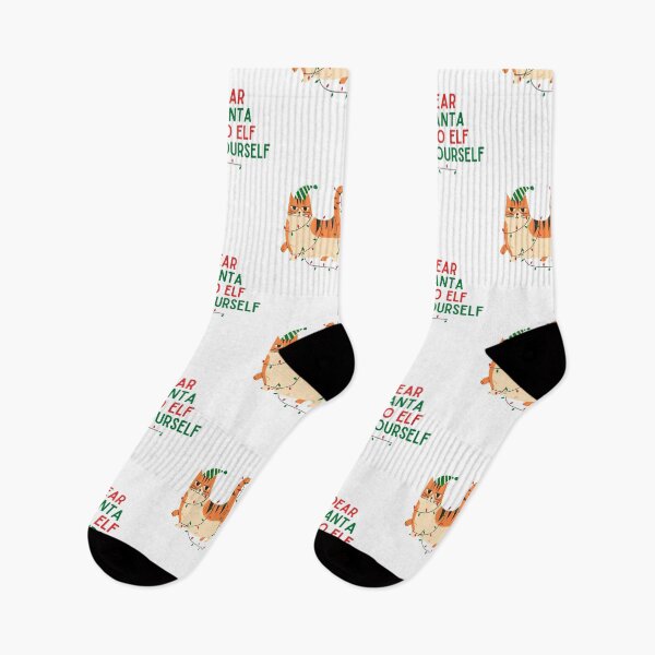 Item preview, Dear Santa Go Elf Yourself, Meowy Catmas, Cute Christmas Cat Lover Print designed and sold by Auntieck.