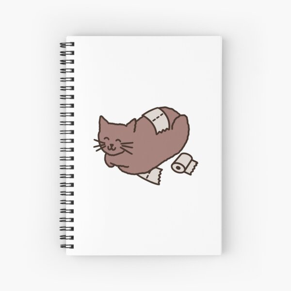 Fluffy Brown Cat in Toilet Paper Spiral Notebook