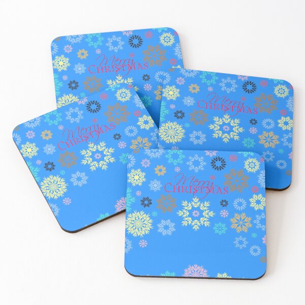 Item preview, Merry Christmas Blue Multicolored Snowflakes Idea  designed and sold by Ross-Sergey.