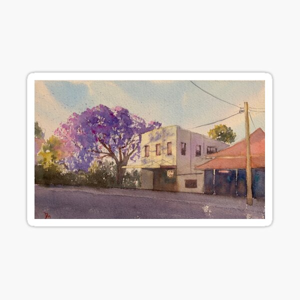 Item preview, Street with Jacaranda  designed and sold by ShellyDu.