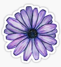 Aquarelle Purple Daisy Flower Sticker