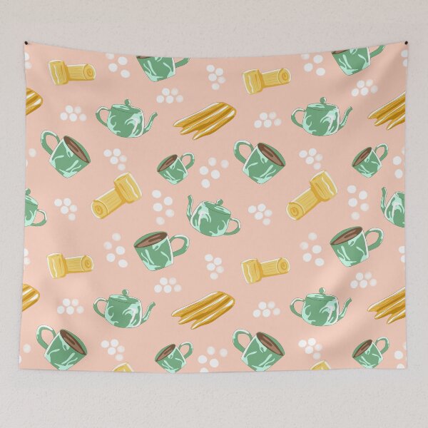 Item preview, Orange background Indonesian traditional food seamless pattern designed and sold by tamongg14.