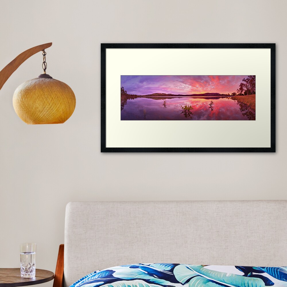 Barkers Creek Reservoir, Harcourt, Victoria, Australia Framed Art Print