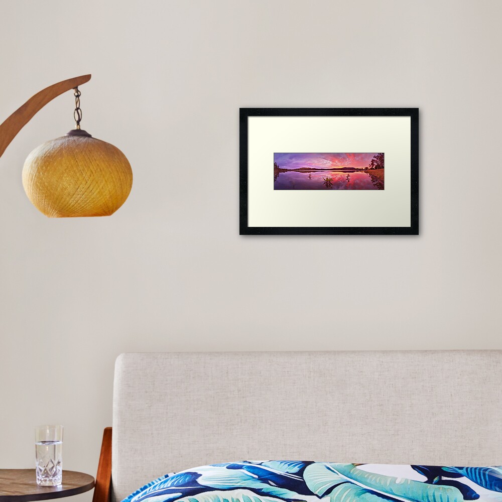 Barkers Creek Reservoir, Harcourt, Victoria, Australia Framed Art Print
