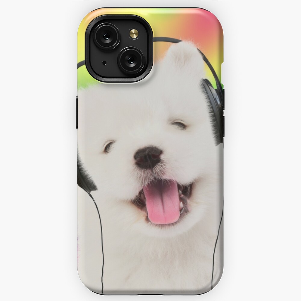 Cute Dog Wearing A Pair Of Headphones And Listening To Music, Cute Puppy  Design, Cute Dog Lover  iPad Case & Skin for Sale by loonenzer