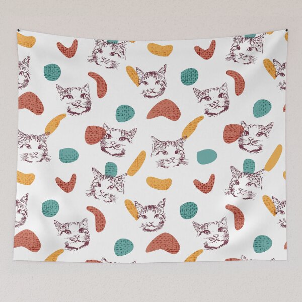 Item preview, Lovely Badu cat seamless pattern version 1 designed and sold by tamongg14.