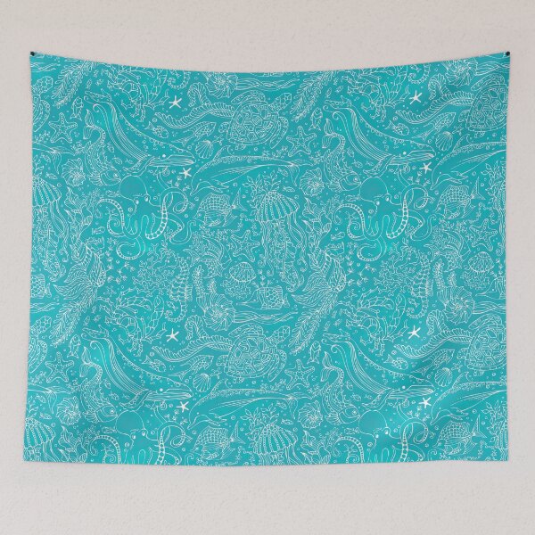Item preview, Oacian Blue Underwater Outline Boundless Background, Oacian Blue, Blue Oacian, Ocean Blue designed and sold by graphic-genie.