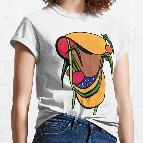 'Woman, Wheat & Straw Hat' inspired by Van Gogh painting. Classic T-Shirt