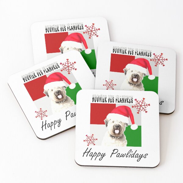 Item preview, Happy Pawlidays – Christmas Bouvier Des Flandres Dog Design w/ Santa Hat designed and sold by platinumblks.