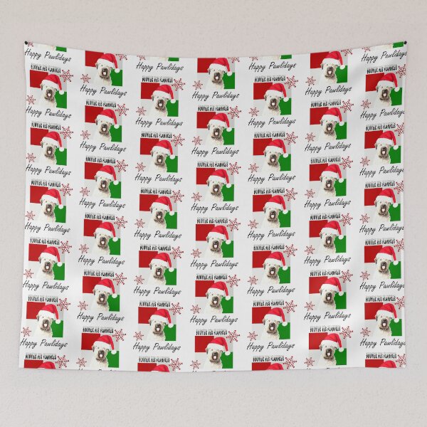 Item preview, Happy Pawlidays – Christmas Bouvier Des Flandres Dog Design w/ Santa Hat designed and sold by platinumblks.