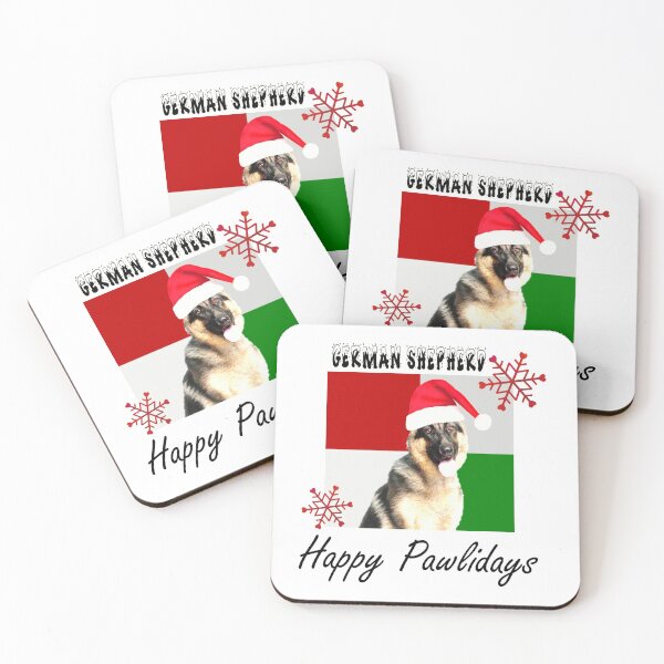 Item preview, Happy Pawlidays – Christmas German Shepherd Dog Design w/ Santa Hat designed and sold by platinumblks.