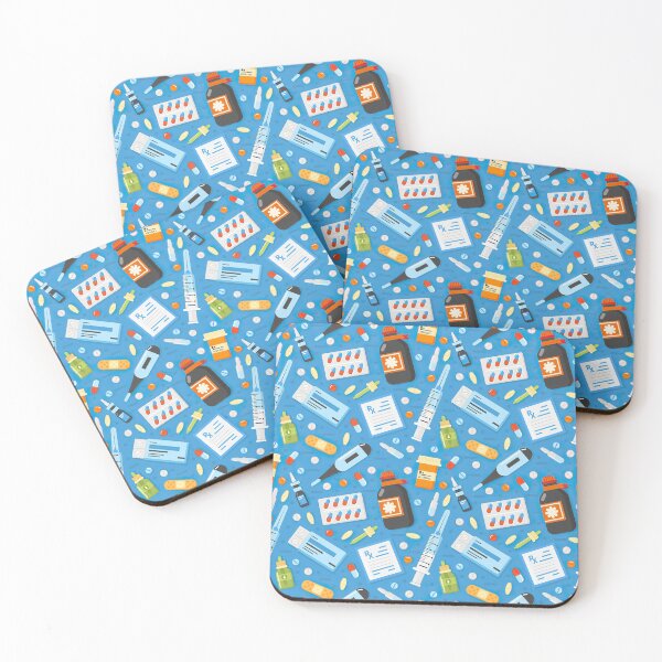 Item preview, Pharmacy Items On Blue  designed and sold by MignonBeauty.