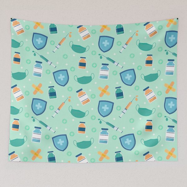 Item preview, Pharmacy Items On Green Background  designed and sold by MignonBeauty.