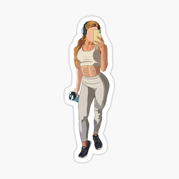 Fitness Girl illustration for gym lovers Sticker