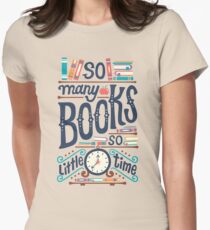 Camiseta entallada para mujer Muchos libros, poco tiempo