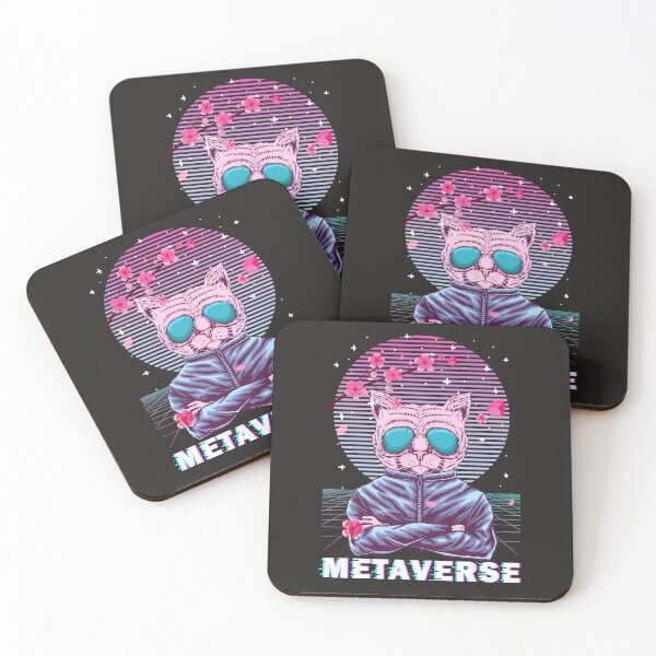 Item preview, Metaverse Nft Crypto Token Cat Vaporwave Art designed and sold by MrEddie10.