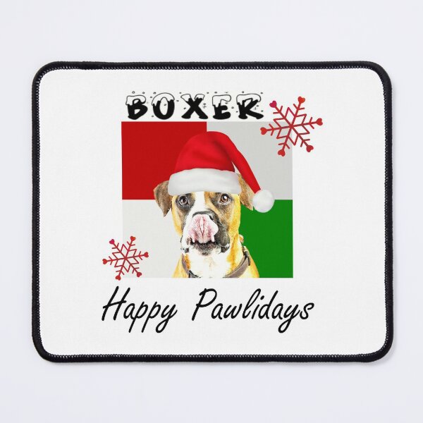 Item preview, Happy Pawlidays – Christmas Boxer Dog Design w/ Santa Hat designed and sold by platinumblks.