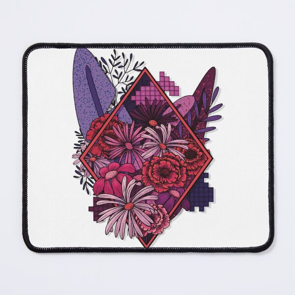 Item preview, Feathers and Flowers - caustic pink designed and sold by ADotRozDesigns.