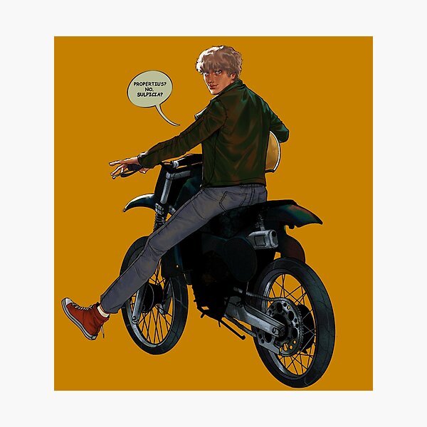 ADAM PARRISH IN HIS MOTORCYCLE Photographic Print