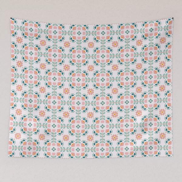 Item preview, Spring floral Brazilian tiles designed and sold by alienrabbit.